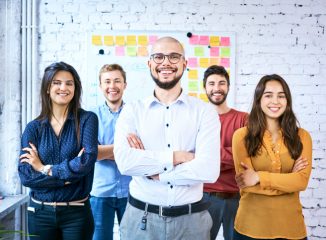 Establish Loyalty with Millennials shown with photo of a group of Millennials standing together proudly